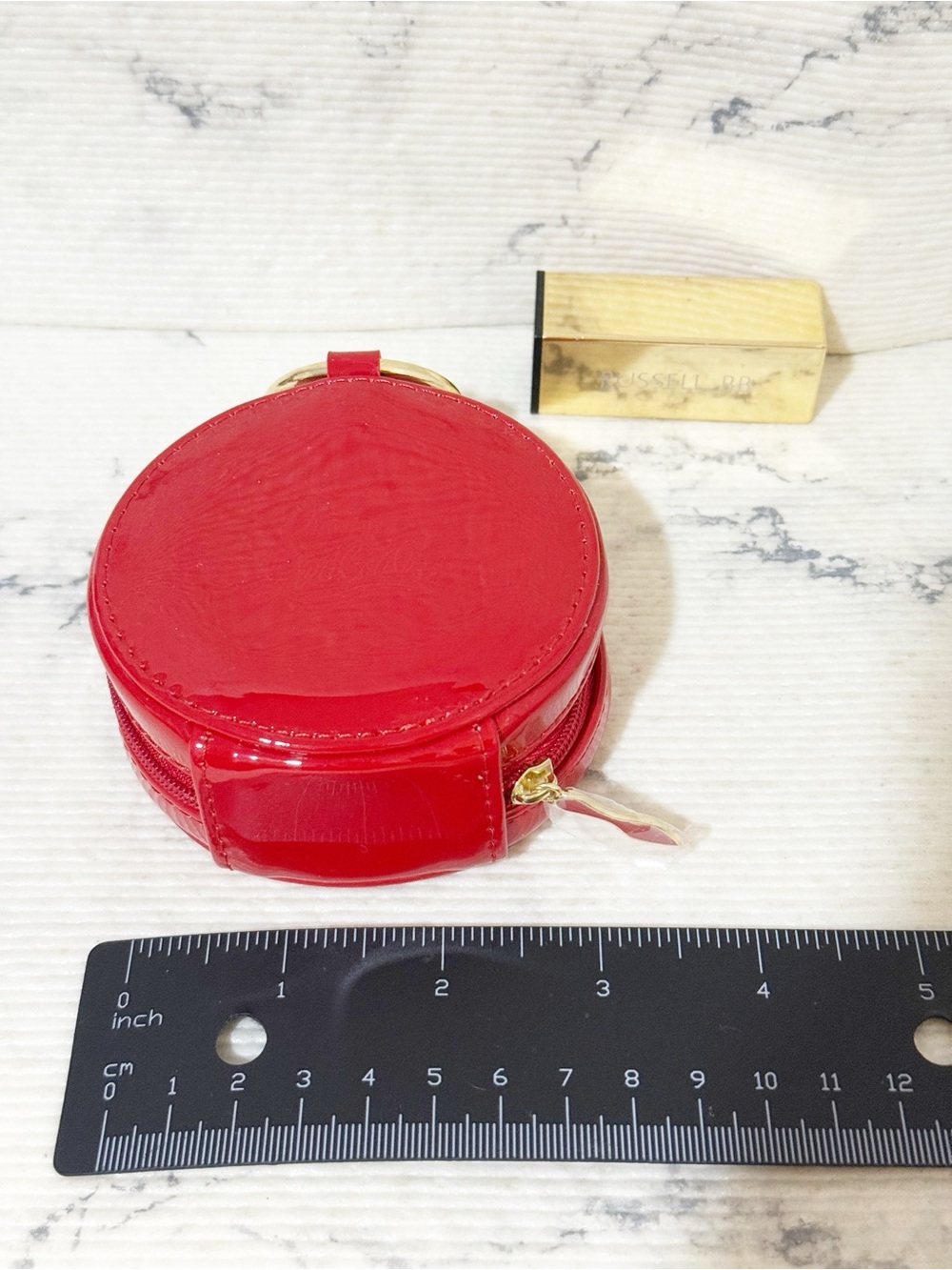 Christian Louboutin Red Patent Round Keyring Charm - Picture 7 of 7